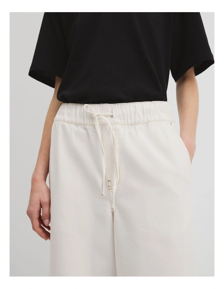 Drawstring Jean in White image 3