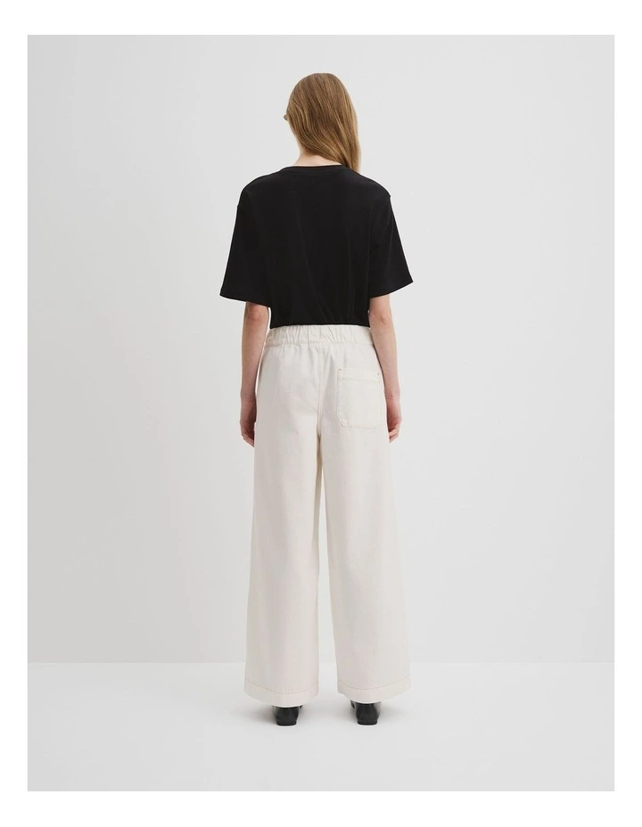 Drawstring Jean in White image 4
