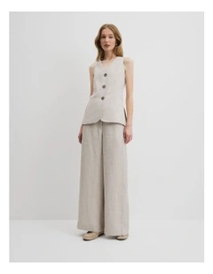 Organically Grown Linen Panel Pant in Sand