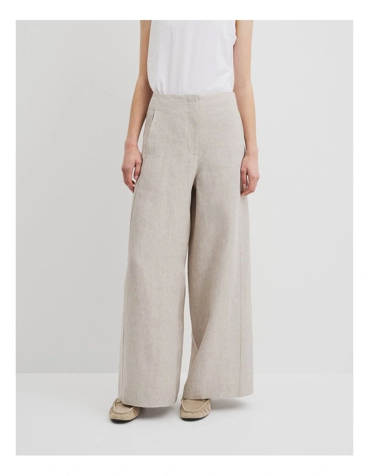 Organically Grown Linen Panel Pant in Sand image 2