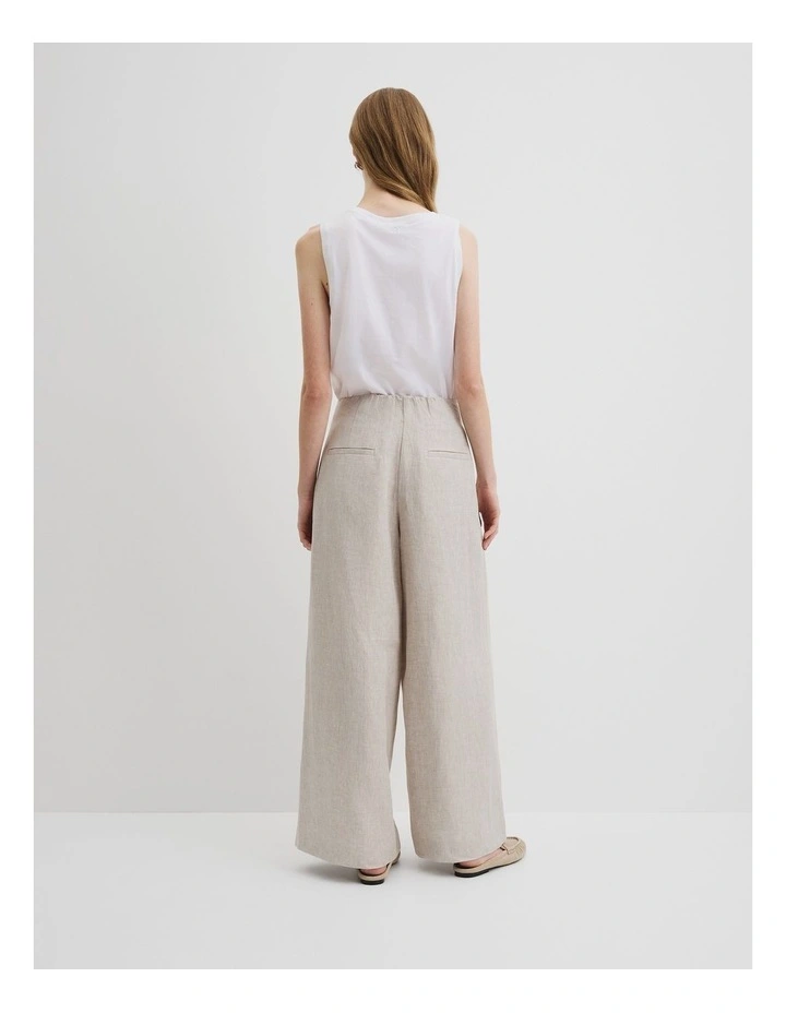 Organically Grown Linen Panel Pant in Sand image 4