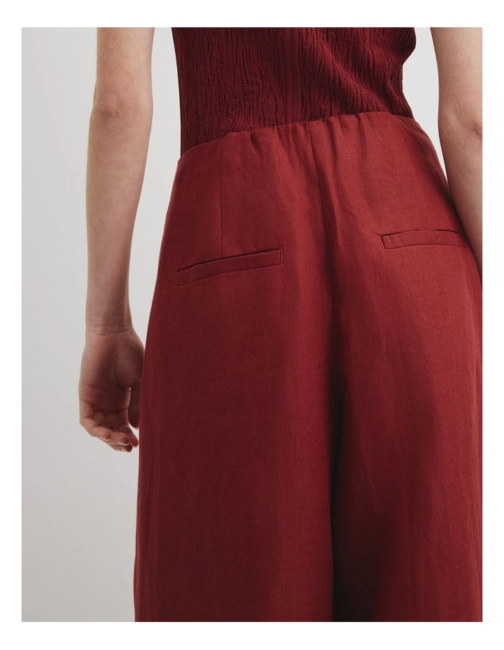 Organically Grown Linen Panel Pant in Brick image 3