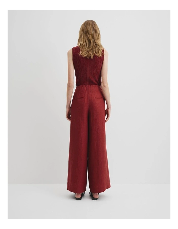Organically Grown Linen Panel Pant in Brick image 5