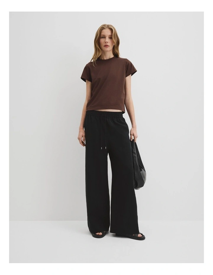 Organically Grown Linen Pull-on Pant in Black image 1