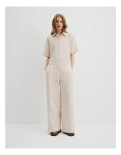 Organically Grown Linen Pull-on Pant in Sand