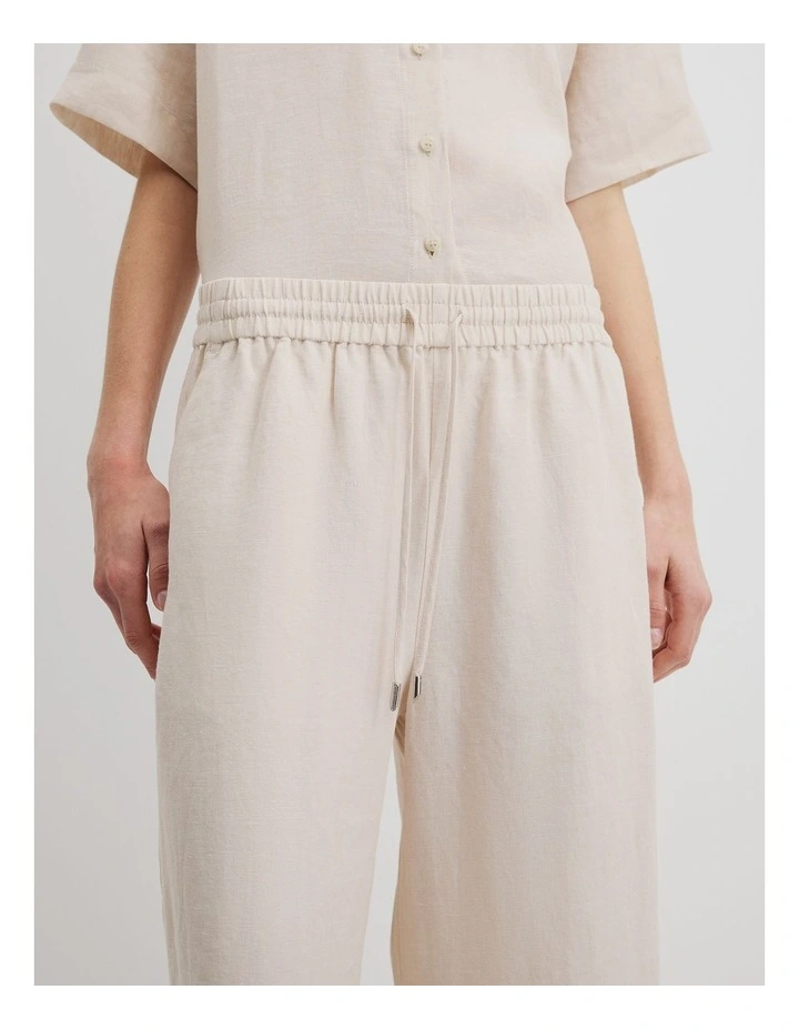 Organically Grown Linen Pull-on Pant in Sand image 3