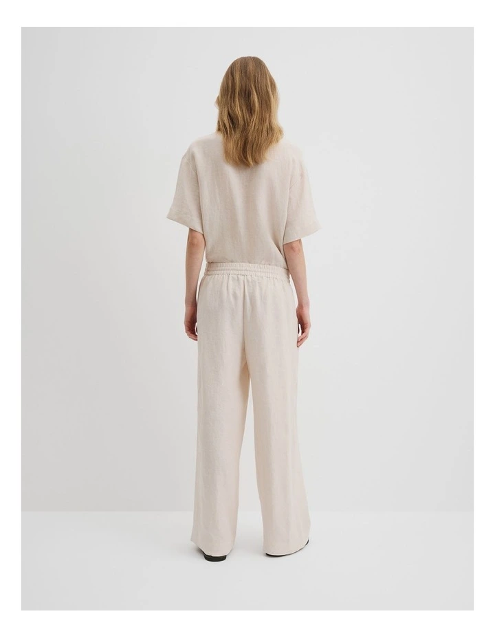 Organically Grown Linen Pull-on Pant in Sand image 4