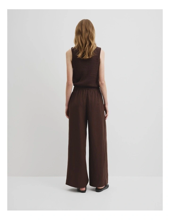 Organically Grown Linen Pull-on Pant in Cocoa image 4
