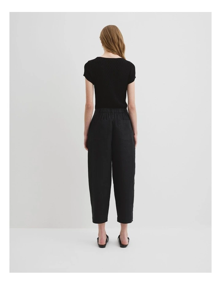 Organically Grown Linen Tapered Pant in Black image 4
