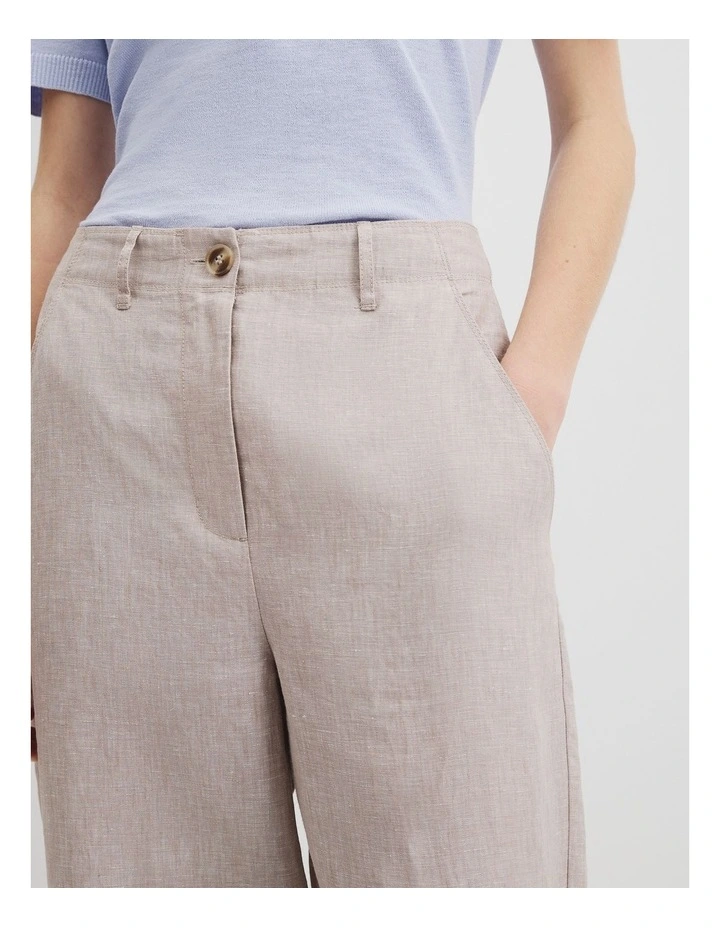 Organically Grown Linen Tapered Pant in Taupe image 3