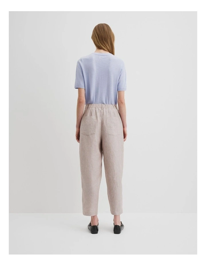 Organically Grown Linen Tapered Pant in Taupe image 4