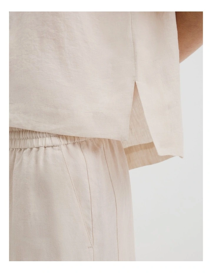 Organically Grown Linen Short Sleeve Shirt in Sand image 3