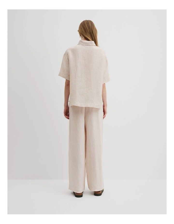 Organically Grown Linen Short Sleeve Shirt in Sand image 4