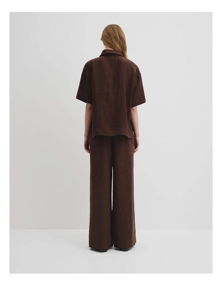 Organically Grown Linen Short Sleeve Shirt in Cocoa image 4