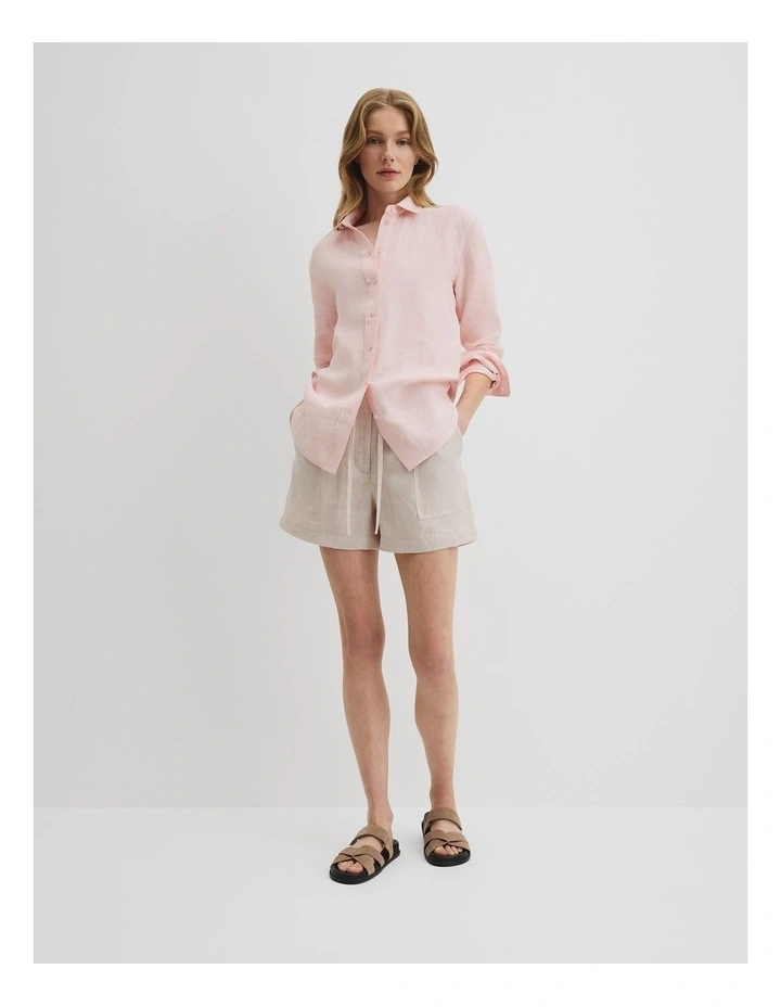 Organically Grown Linen Shirt in Ballet Pink image 3