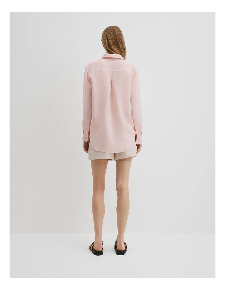 Organically Grown Linen Shirt in Ballet Pink image 4
