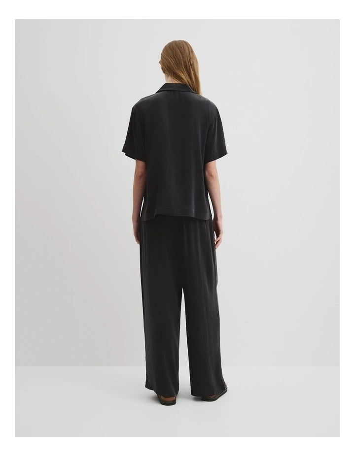 Short Sleeve Cupro Shirt in Black image 4