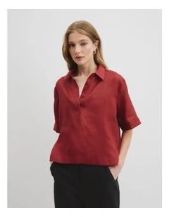 Panelled Crop Popover in Brick