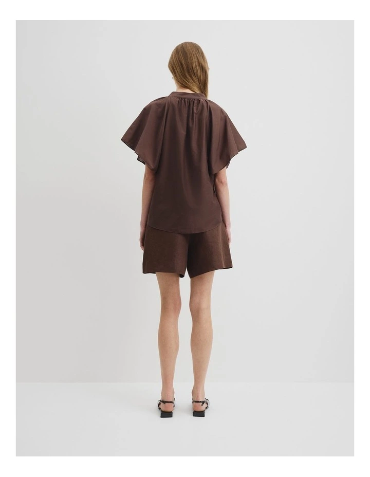Flutter Sleeve Blouse in Cocoa image 4