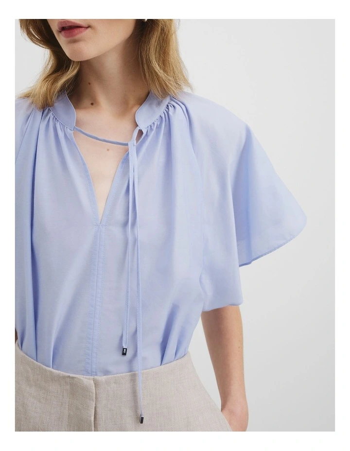 Flutter Sleeve Blouse in Ice Blue image 2