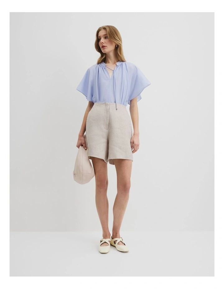 Flutter Sleeve Blouse in Ice Blue image 3