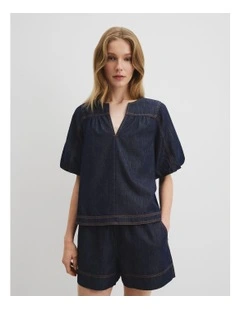 Trapeze Denim Top in Indigo Rinse