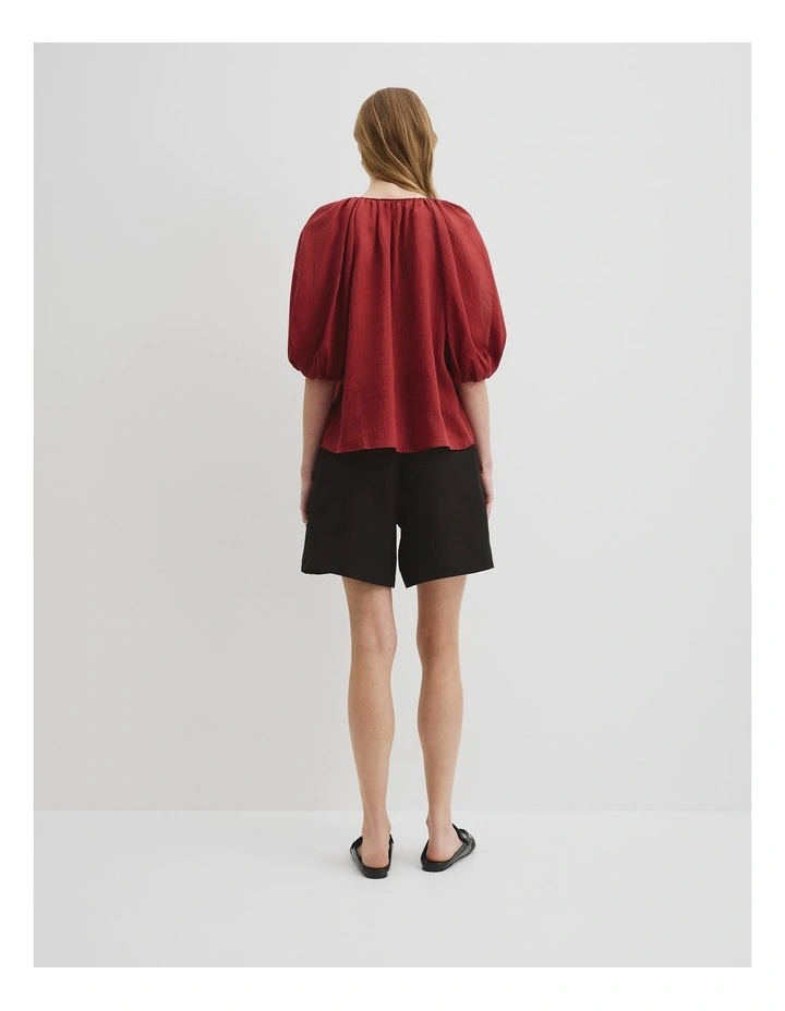 Soft Volume Blouse in Brick image 4