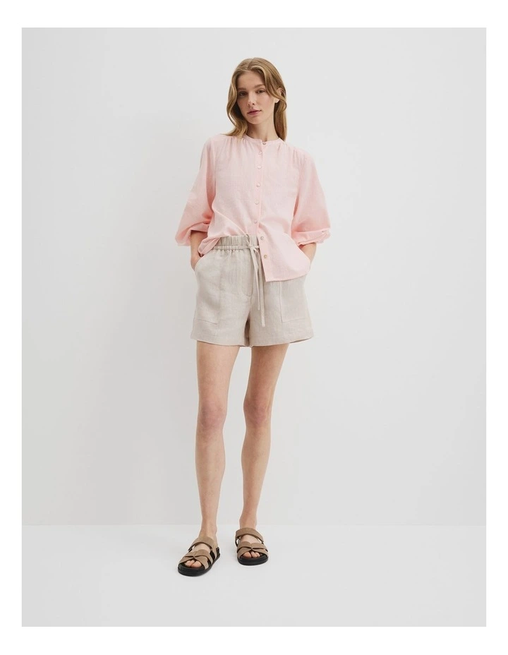 Organically Grown Cotton Blouson Blouse in Ballet Pink image 3