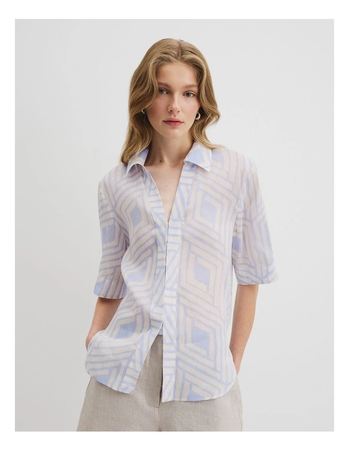 Print Utility Shirt in Diamond Geo image 1