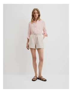 Organically Grown Linen Tie Detail Short in Sand