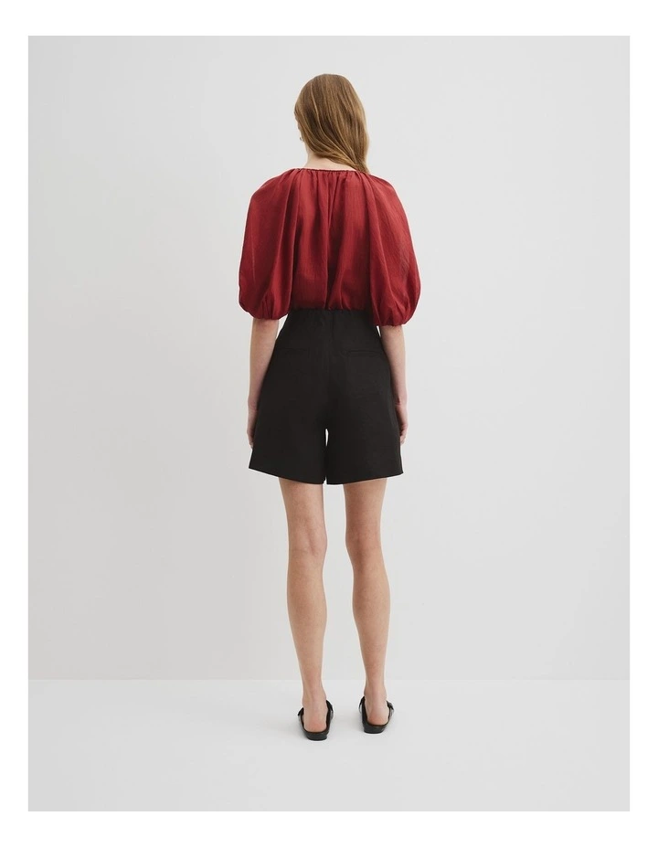 Organically Grown Linen Suit Short in Black image 4