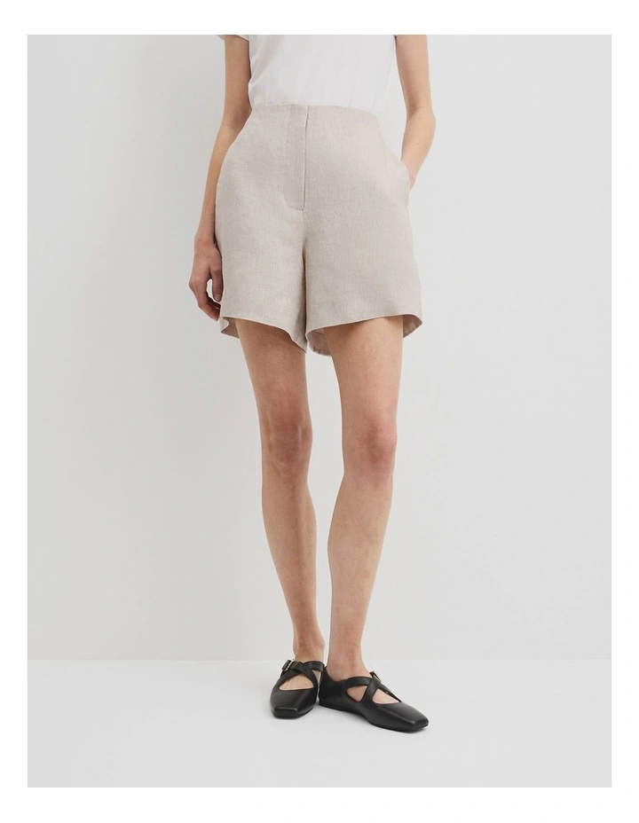 Organically Grown Linen Suit Short in Sand image 2