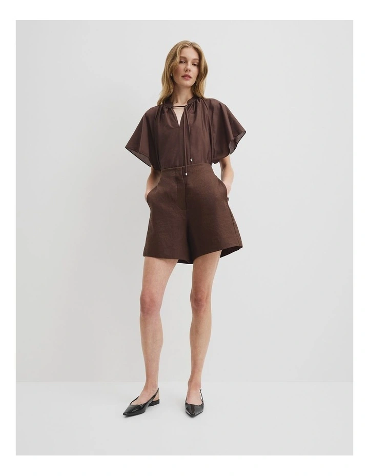 Organically Grown Linen Suit Short in Cocoa image 1