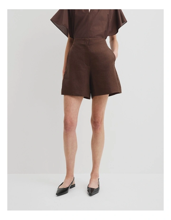Organically Grown Linen Suit Short in Cocoa image 3