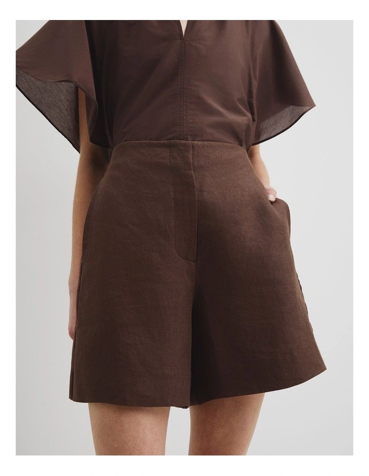 Organically Grown Linen Suit Short in Cocoa image 4