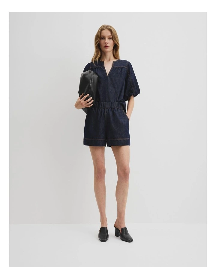 Chambray Denim Short in Indigo Rinse image 1