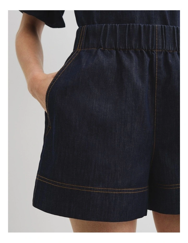 Chambray Denim Short in Indigo Rinse image 3