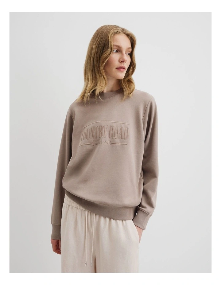 Verified Australian Cotton Heritage Sweat in Taupe image 2