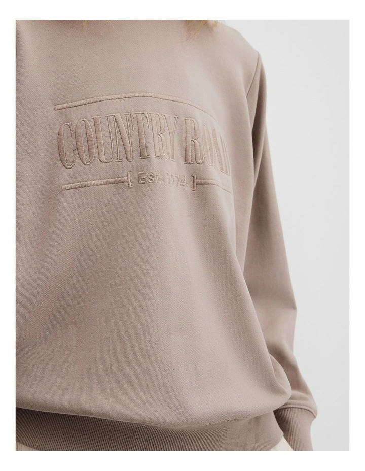 Verified Australian Cotton Heritage Sweat in Taupe image 3