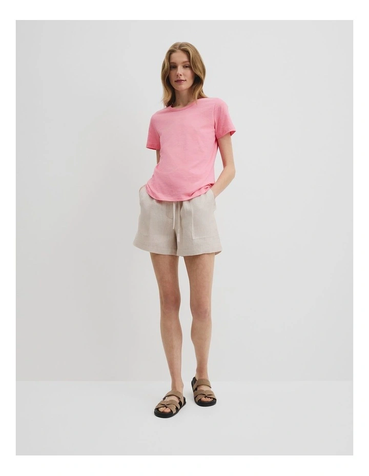 Australian Good Earth Cotton Slub Short Sleeve T-shirt in Rouge Pink image 3