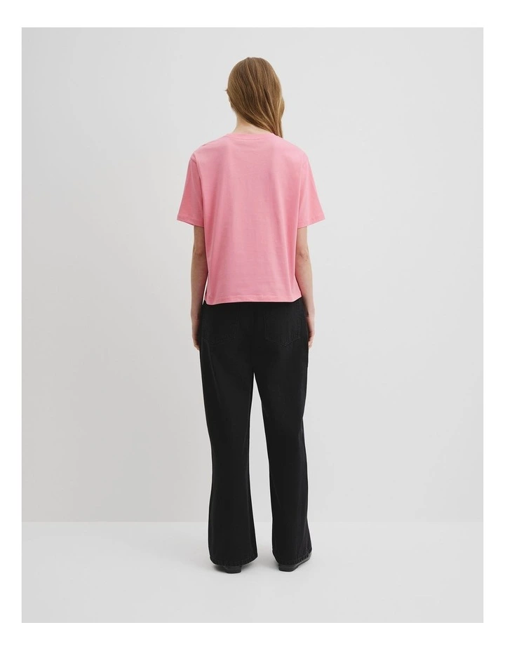 Australian Cotton Cr Logo T-shirt in Rouge Pink image 3