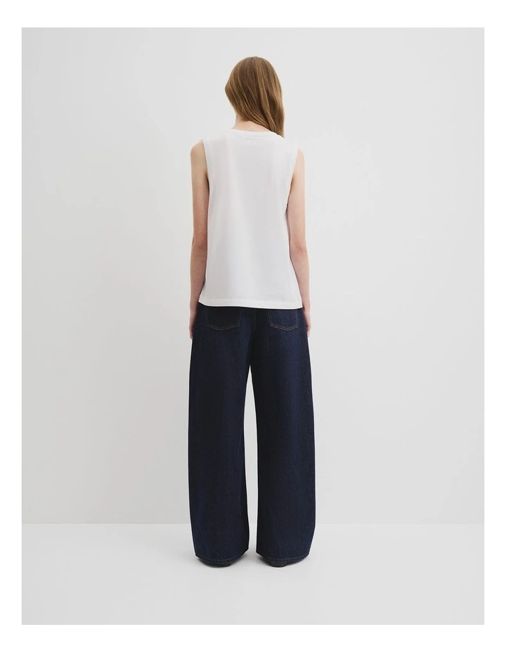Australian Cotton Relaxed Crew Tank in White image 4