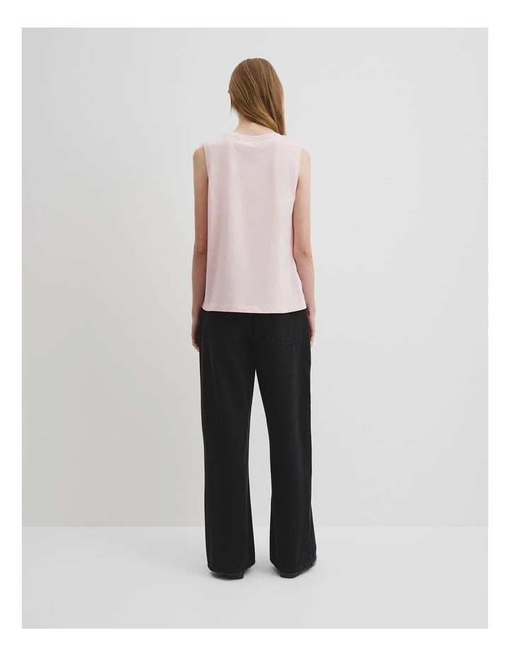 Australian Cotton Relaxed Crew Tank in Ballet Pink image 4