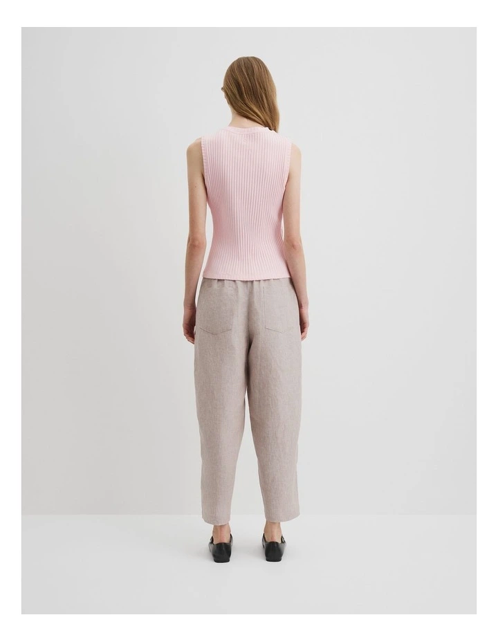 High Neck Rib Tank in Ballet Pink image 4