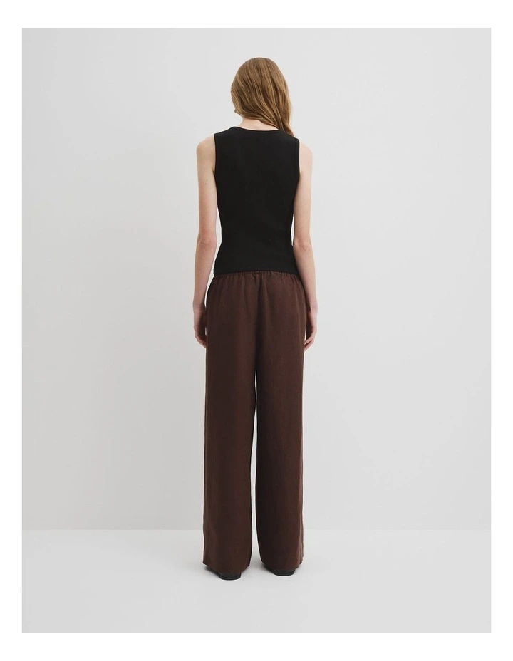 Button Henley Tank in Black image 4