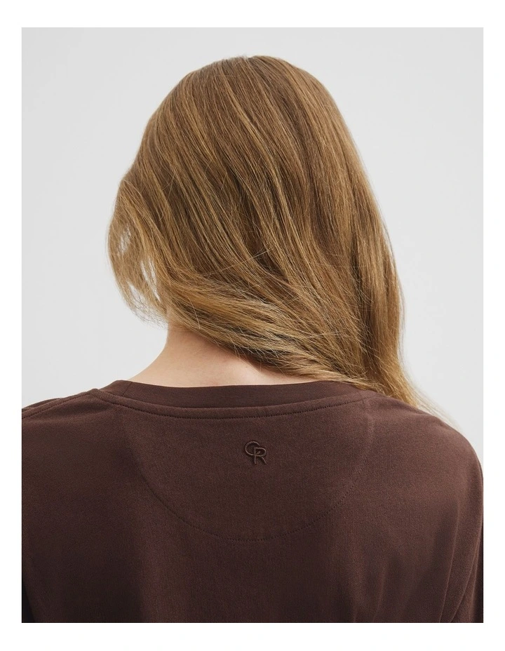 Australian Cotton Short Sleeve Relaxed T-shirt in Cocoa image 2