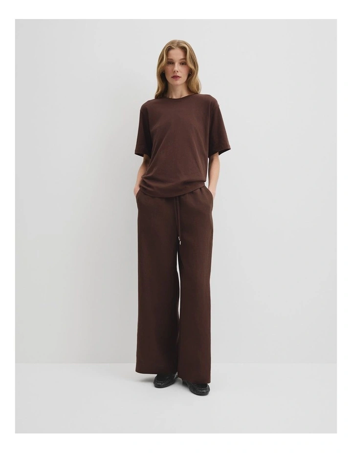 Australian Cotton Short Sleeve Relaxed T-shirt in Cocoa image 3