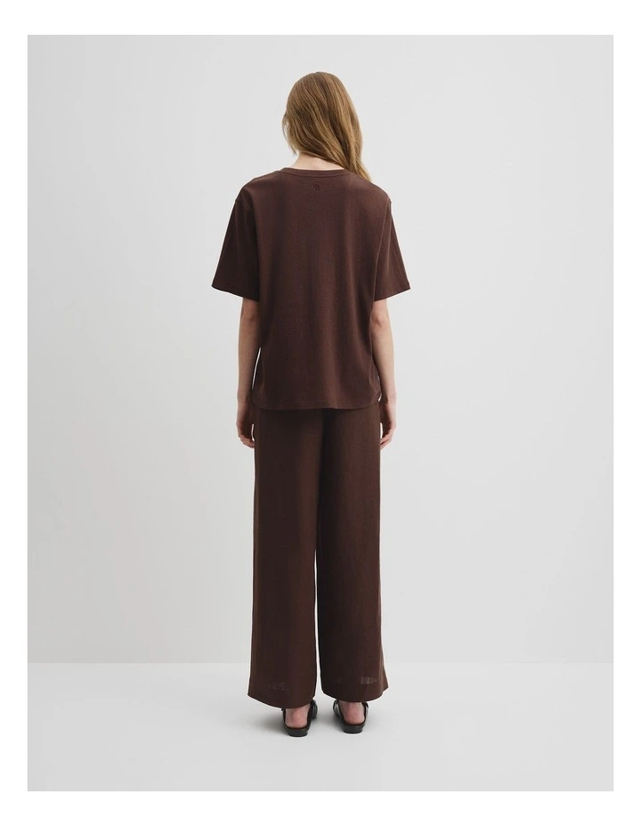 Australian Cotton Short Sleeve Relaxed T-shirt in Cocoa image 4
