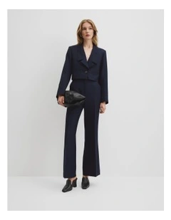 Cropped Lapel Blazer in Twilight
