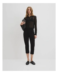 Sheer Knit Cardigan in Black